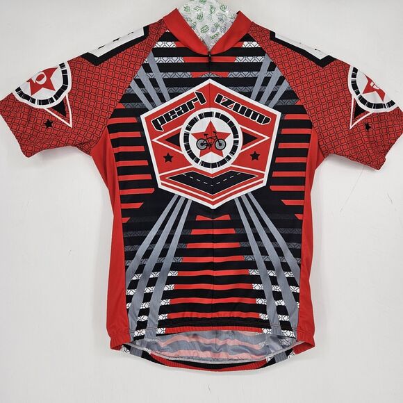 Pearl Izumi Select Cycling Jersey Mens Medium Red Black Short Sleeve AOP - Picture 1 of 11